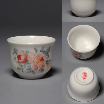 Hand Drawn Orange Rose Small Cup 40ml